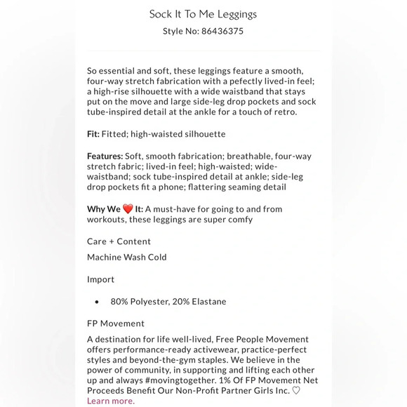 NWT new FREE PEOPLE sock it to me leggings medium black knit sweater bottom - Picture 4 of 17